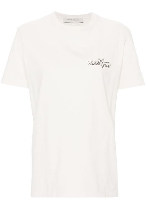 T-shirt con stampa in bianco di Golden Goose - donna